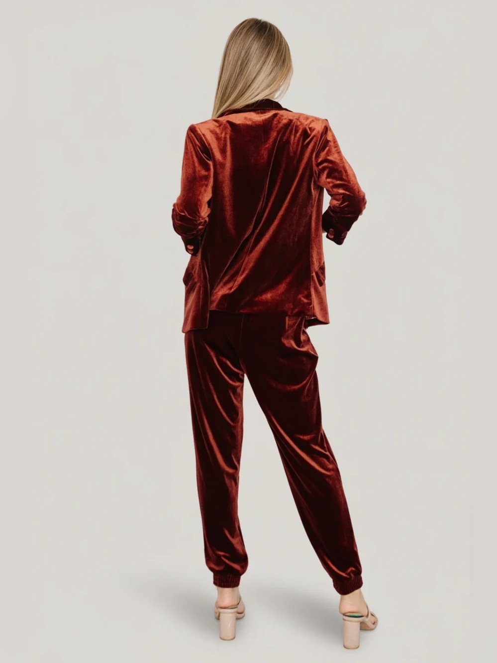 Baltic Born Brinton Velvet Blazer Cinnamon Size 2XL Burnt Orange Copper - Picture 3 of 8